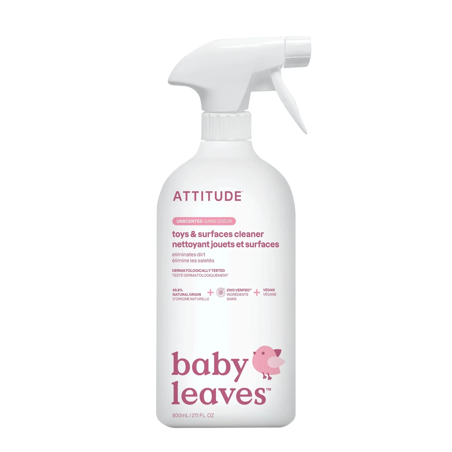 ATTITUDE Little Ones bekvapis žaislų ir vaikų kambario valiklis, 800 ml