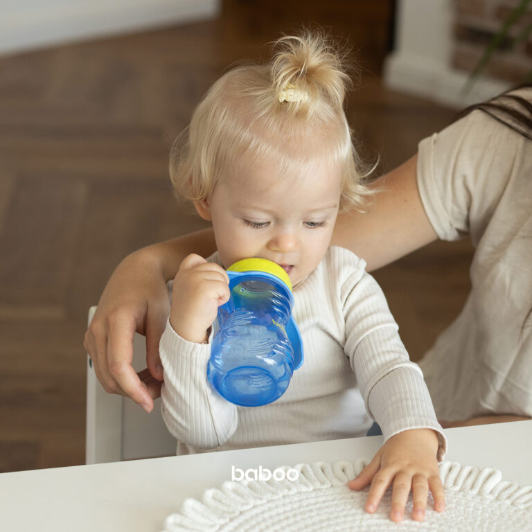 Baboo silikoninis gertuvės puodelis su gėrimo snapeliu, mėlynas, nuo 6 mėnesių, 260 ml - Image 3