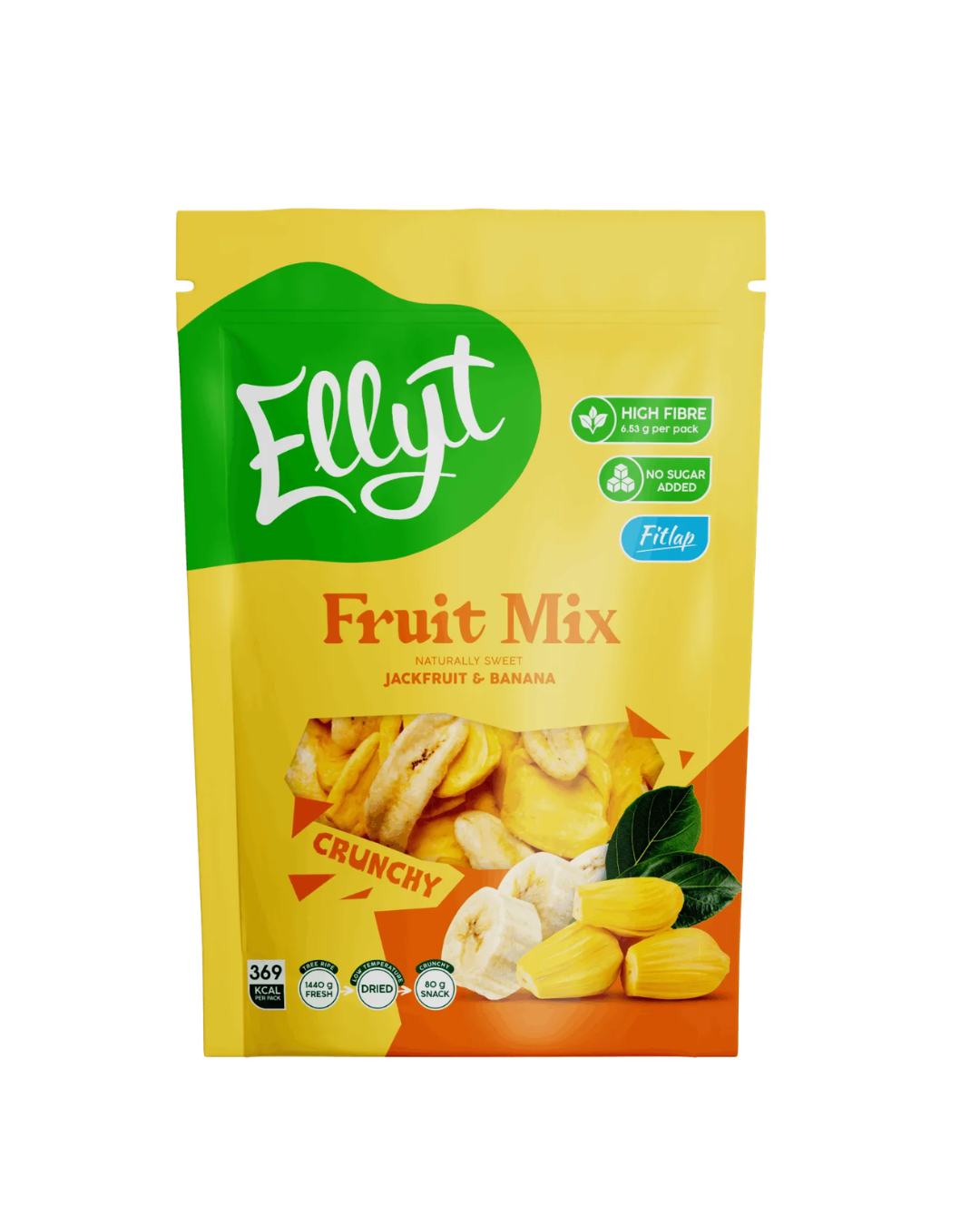 Ellyt vaisių mišinys su bananais ir džekfrutais, 80 g