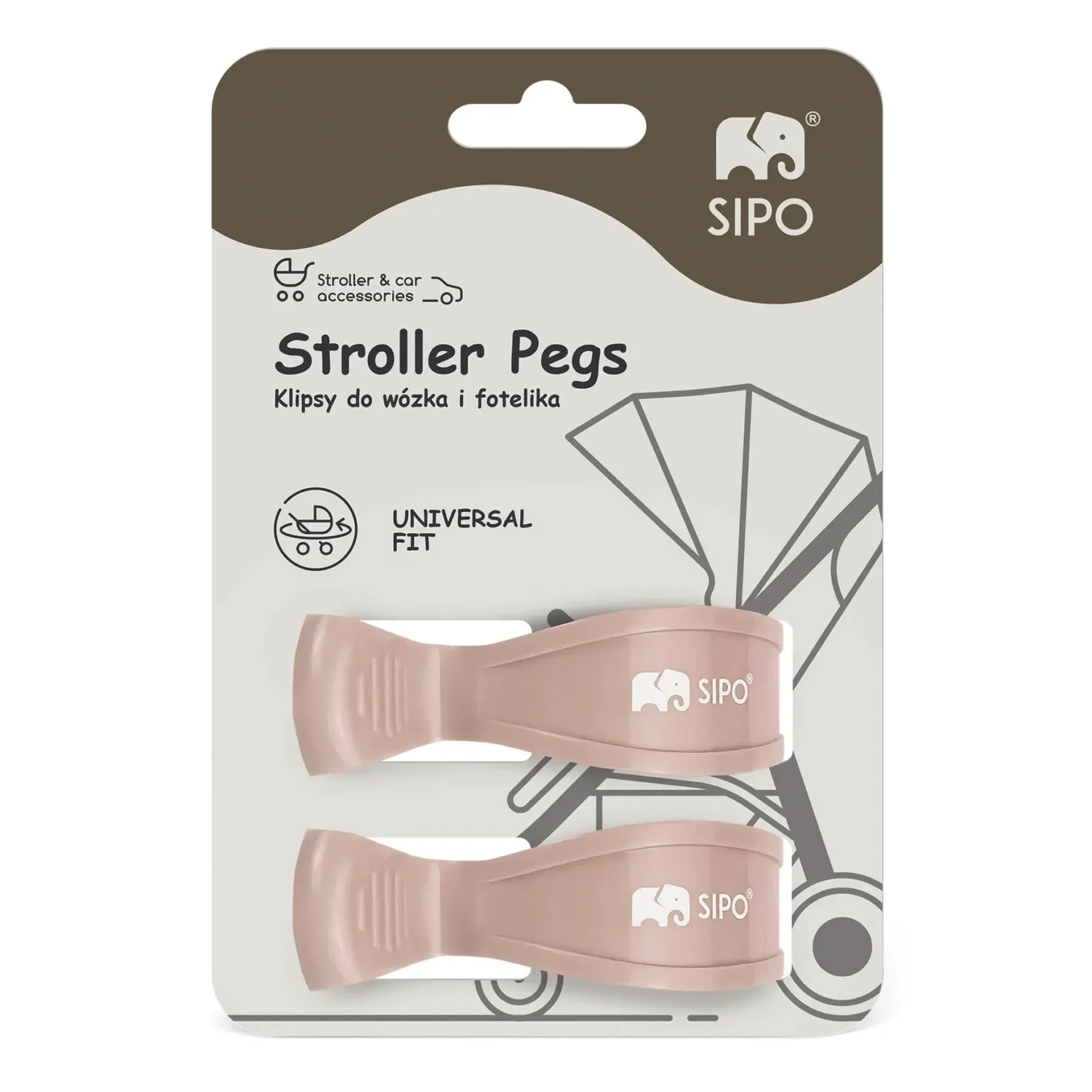 SIPO universalūs vežimėlio segtukai, rožiniai, 2 vnt. - Image 3