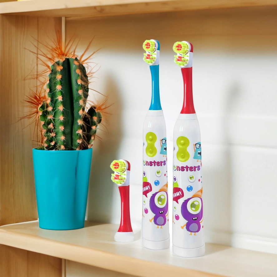 LES BABYGATORS Monsters keičiamosios šepetėlio galvutės elektriniam dantų šepetėliui, 3 vnt. - Image 3