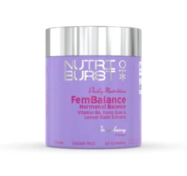 NUTRIBURST Daily Nutrition FemBalance guminukai, palaikantys hormonų pusiausvyrą su vitaminu B6, melisa ir kininės angelikos ekstraktu, 60 vnt.