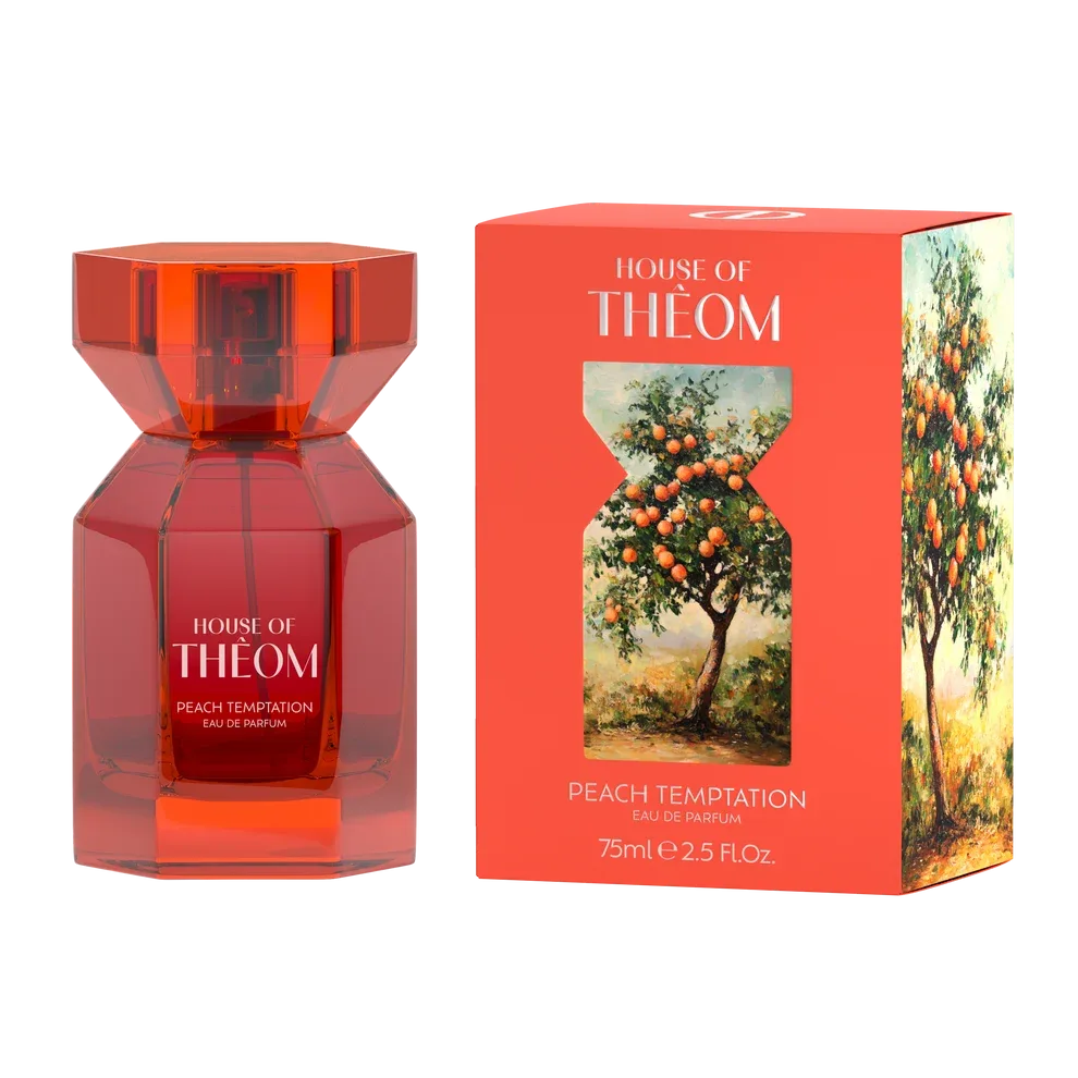 HOUSE OF THEOM „Peach Temptation“ parfumuotas vanduo su mandarinų, juodųjų serbentų ir vanilės natomis, 75 ml