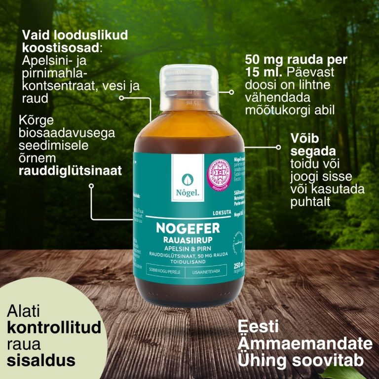 NOGEL NOGEFER geležies sirupas su apelsinais ir kriaušėmis 50 mg/15 ml, 250 ml - Image 2