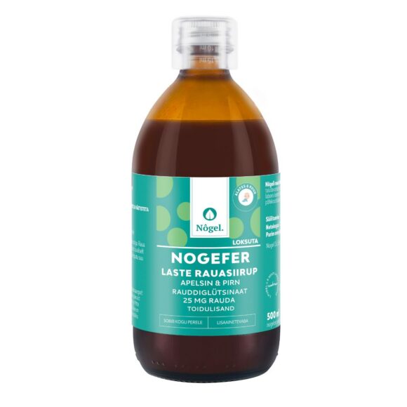 NOGEL NOGEFER geležies sirupas su apelsinais ir kriaušėmis 50 mg/15 ml, 500 ml