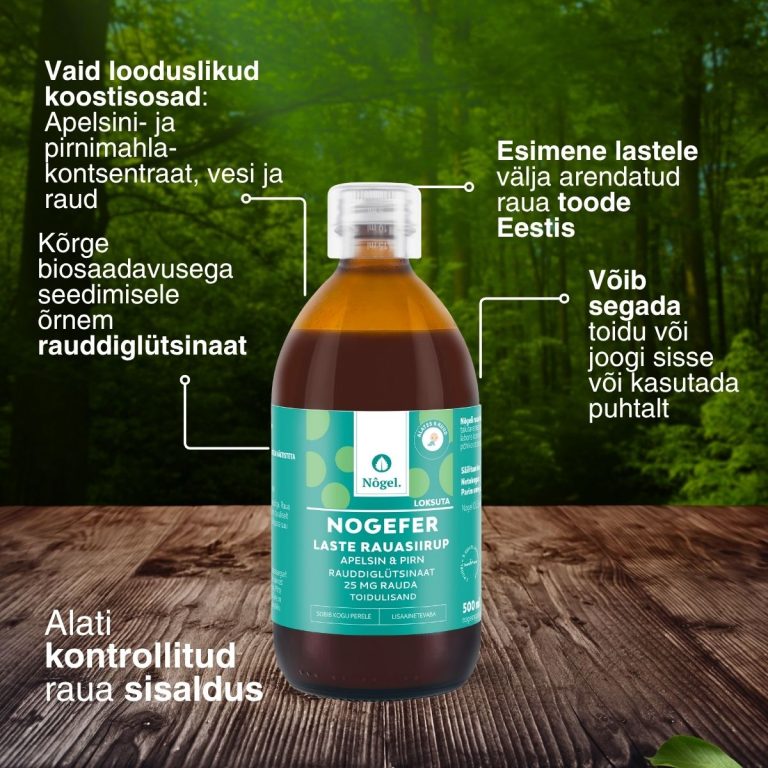 NOGEL NOGEFER geležies sirupas su apelsinais ir kriaušėmis 50 mg/15 ml, 500 ml - Image 2