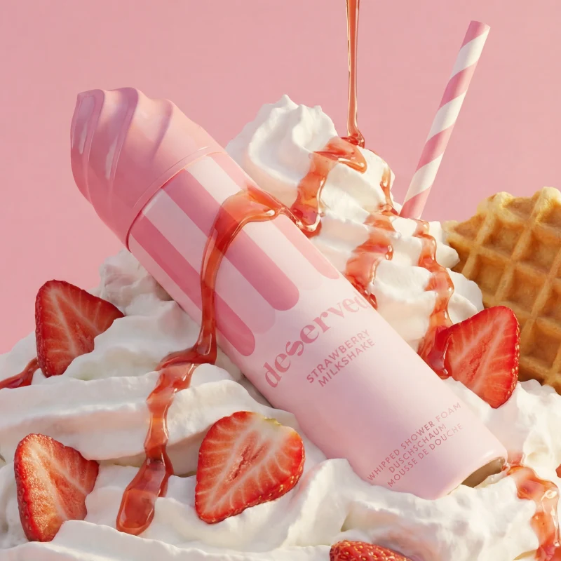 DESERVED purios dušo putos „Strawberry Milkshake“ KELIONINIO DYDŽIO, 100 ml - Image 2