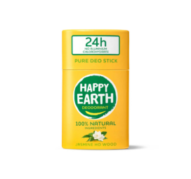 HAPPY EARTH 100 % natūralus kietasis dezodorantas su jazminų ir Ho medienos aromatu, 40 g