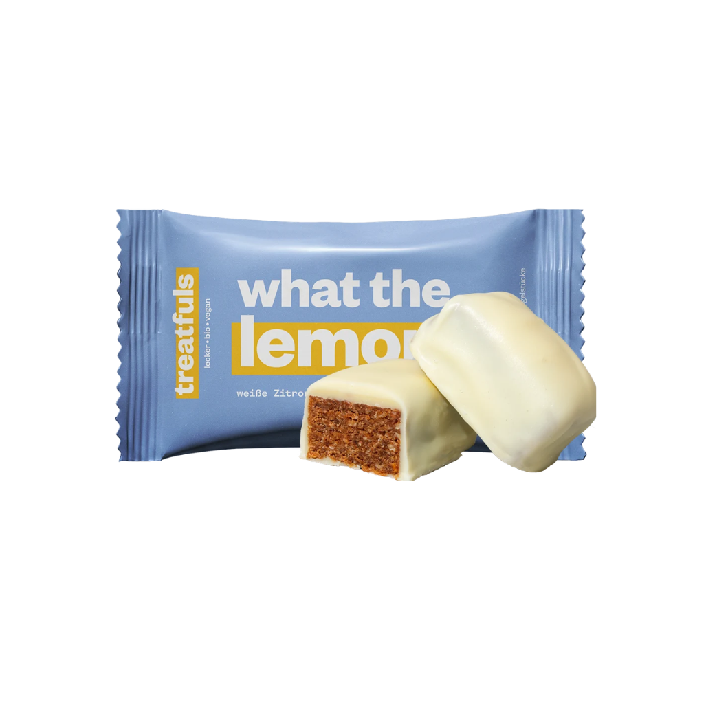 TREATFULS baltojo šokolado ir citrinų pyrago batonėlis „What the Lemon“, 2 × 20 g