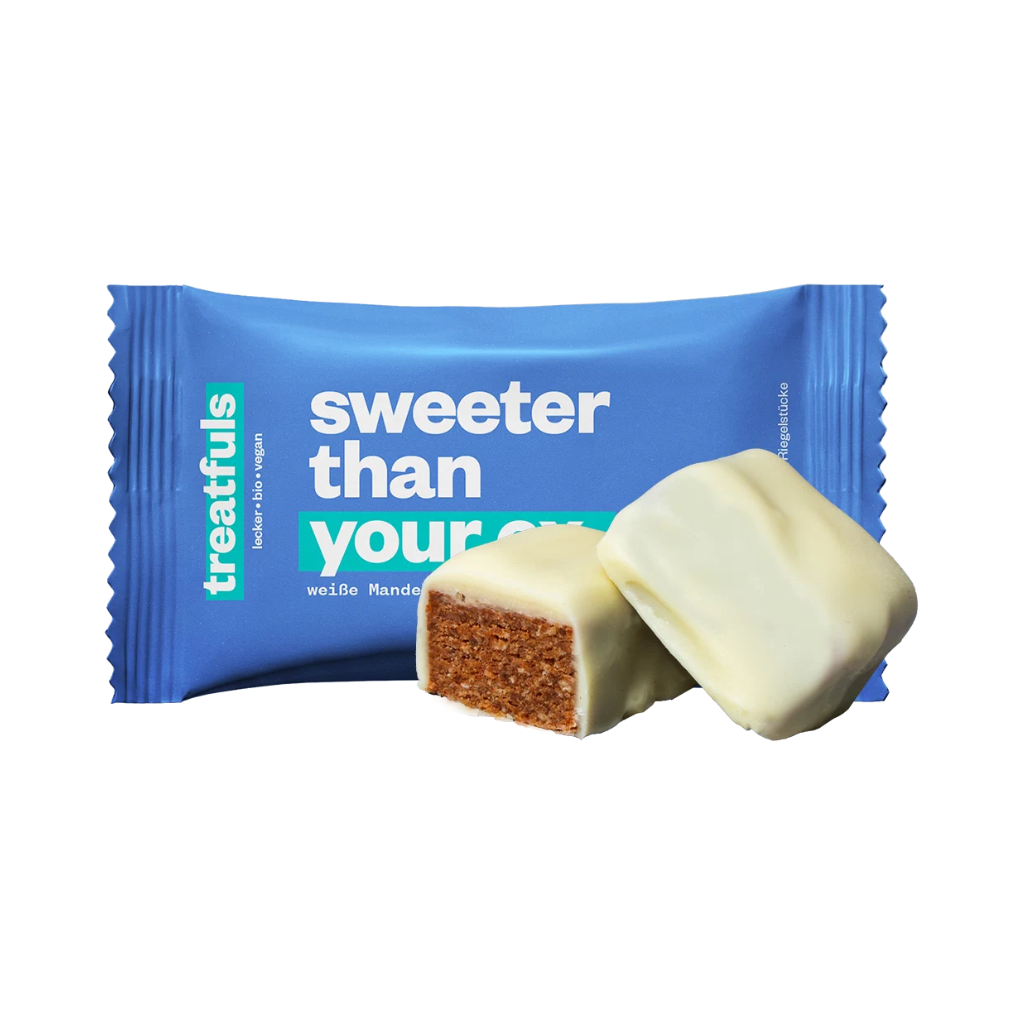 TREATFULS baltojo šokolado batonėlis su kokosu ir migdolais Saldesnis už tavo buvusįjį, 2 × 20 g