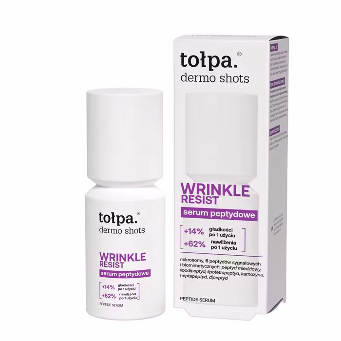 TOŁPA Dermo Shots WRINKLE RESIST veido serumas odai su senėjimo požymiais su 6 peptidų kompleksu, 50 ml