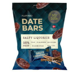 MYBITE datulių batonėlis su sūriu saldymedžiu, 7 vnt., iš viso 100 g