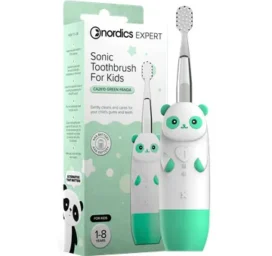 NORDICS elektrinis dantų šepetėlis vaikams GREEN PANDA, 1–8 metų