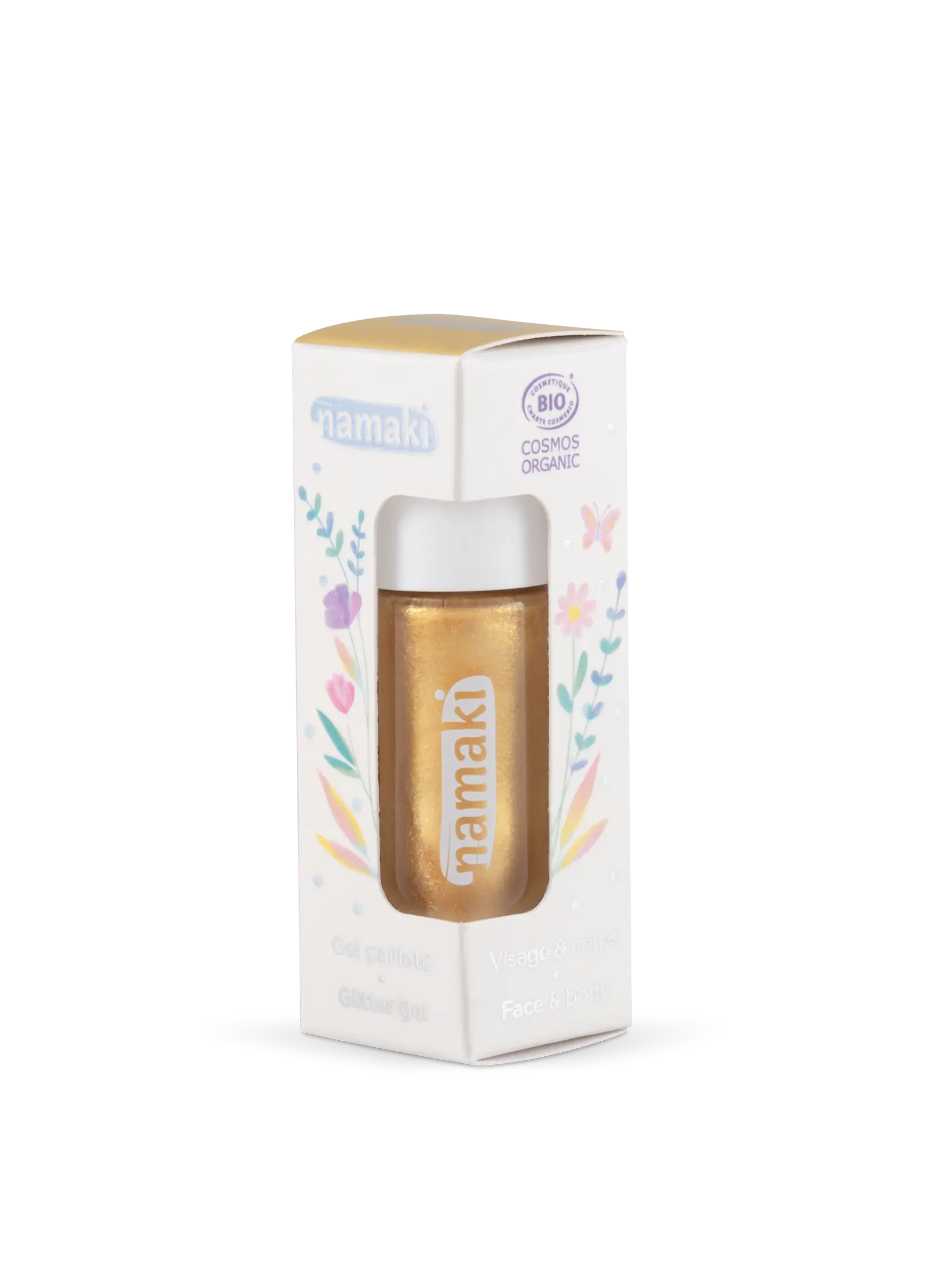 NAMAKI auksinis blizgantis gelis veidui ir kūnui vaikams nuo 3 metų, 8 ml - Image 2
